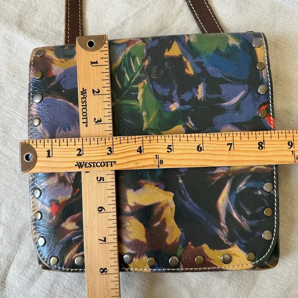 PATRICIA NASH Crossbody Bag Multicolor Floral Leather Studded Sling Purse